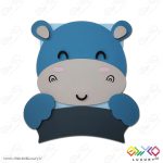 دیوارکوب تزئینی نام کودک طرح حیوانات (اسب آبی) MKIDS30