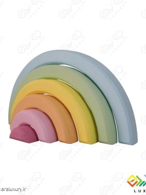 اکسسوری اتاق کودک پازل رنگین کمان چوبی 6 رنگ MKT01
