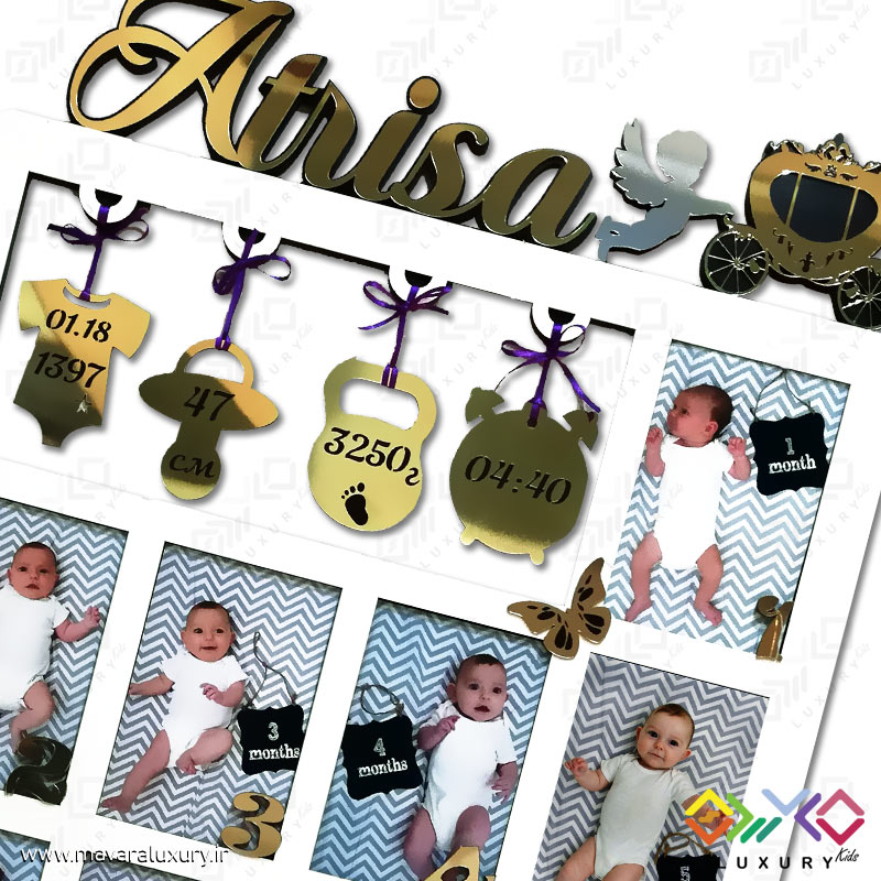 قاب عکس ماهگرد (12 ماهه) کودک مدل MKIDS6