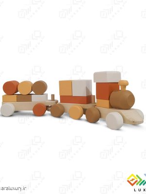 اسباب بازی پازل قطار چوبی مونته سوری با رنگ ساده MKT06 - C, بزرگ