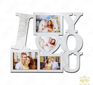 قاب عکس دیواری یکپارچه طرح LOVE مدل MD032
