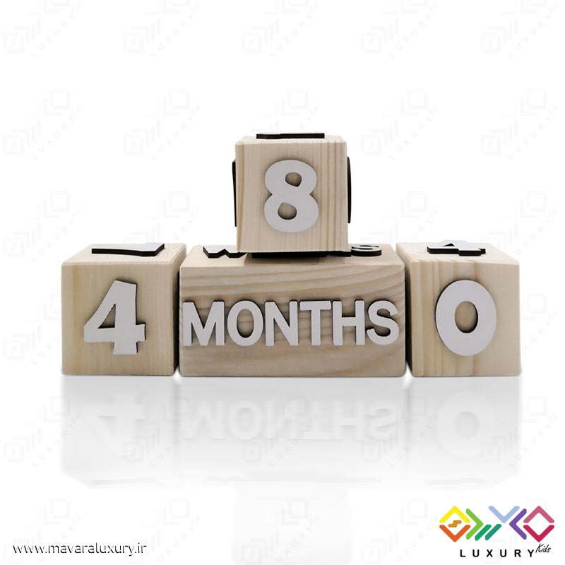 ست کامل مکعب چوبی گاهشمار سن کودک مدل 3 مکعبی MKIDS35