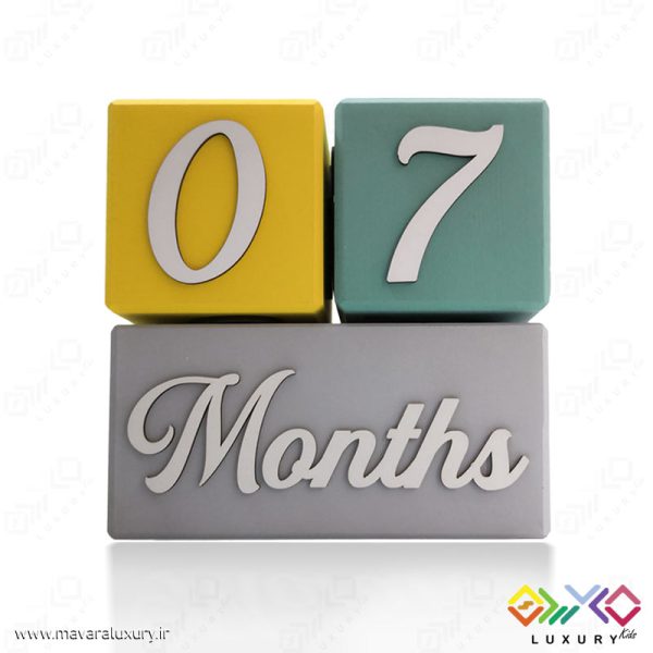 ست کامل مکعب چوبی گاهشمار سن کودک مگا سایز MKIDS35R