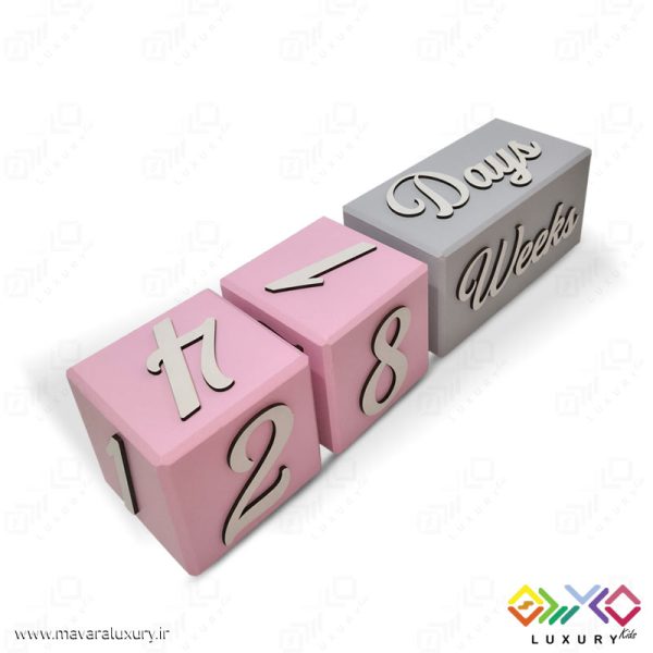 ست کامل مکعب چوبی گاهشمار سن کودک مگا سایز MKIDS35B