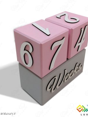 ست کامل مکعب چوبی گاهشمار سن کودک مگا سایز MKIDS35B