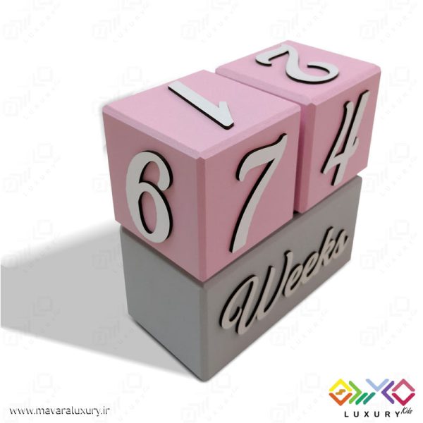 ست کامل مکعب چوبی گاهشمار سن کودک مگا سایز MKIDS35B