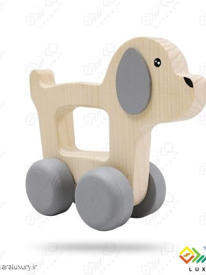 اسباب بازی چوبی مدل سگ ماشینی MKids48