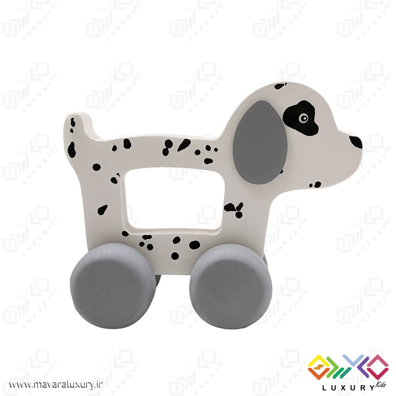 اسباب بازی چوبی مدل سگ ماشینی MKids48