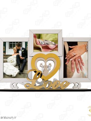 قاب عکس دکوراتیو و استند حلقه ازدواج MD016