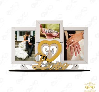 قاب عکس دکوراتیو و استند حلقه ازدواج MD016