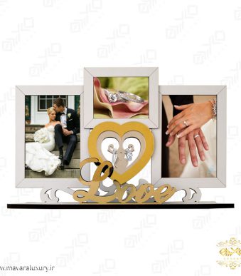 قاب عکس دکوراتیو و استند حلقه ازدواج MD016