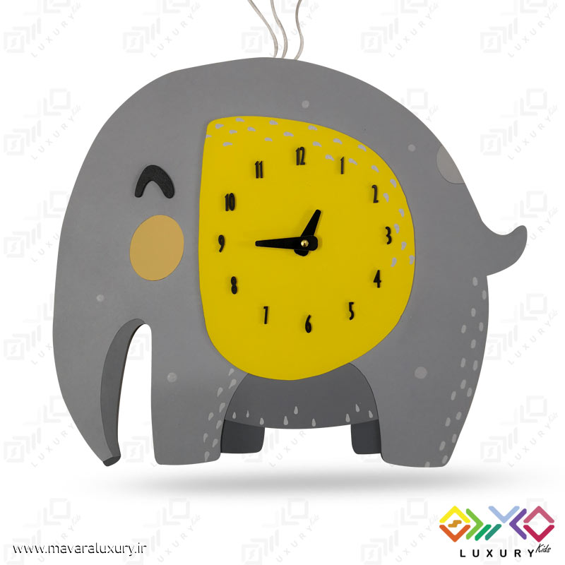 ساعت دیواری اتاق کودک و نوجوان طرح فیل بادکنکی MKids54