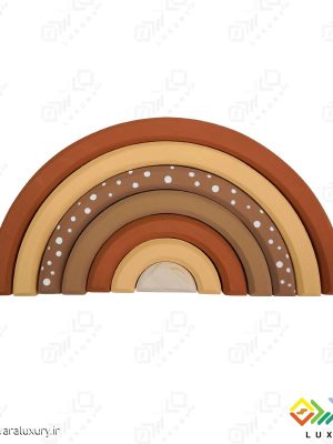 اکسسوری اتاق کودک پازل رنگین کمان چوبی 7 رنگ MKT01