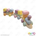 اسباب بازی پازل قطار چوبی مونته سوری با رنگ ساده MKT06