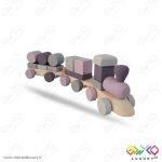 قطار اسباب بازی چوبی رنگ یاسی بنفش