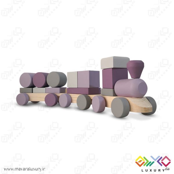 اسباب بازی پازل قطار چوبی مونته سوری با رنگ ساده MKT06 - تصویر 1