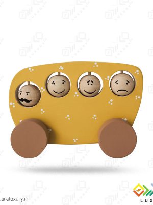اتوبوس اسباب بازی چوبی رنگ زرد