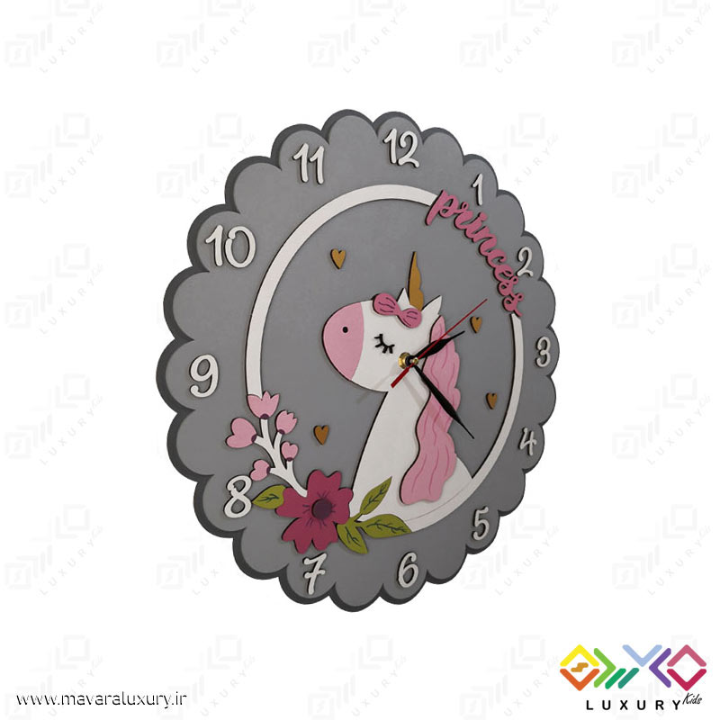 ساعت برای اتاق کودک طرح یونیکورن