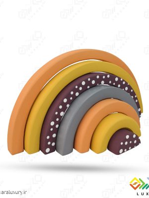 اکسسوری اتاق کودک پازل رنگین کمان چوبی 7 رنگ MKT01