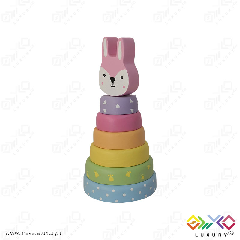 اسباب بازی چوبی طرح برج هوش حیوانات پاندا MKids56
