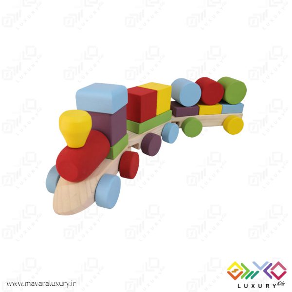 اسباب بازی پازل قطار چوبی مونته سوری با رنگ ساده MKT06 - تصویر 11