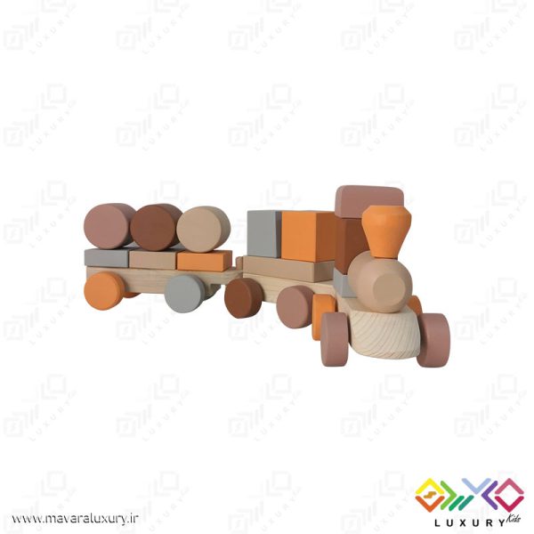 اسباب بازی پازل قطار چوبی مونته سوری با رنگ ساده MKT06 - تصویر 5