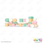 اسباب بازی پازل قطار چوبی مونته سوری با رنگ ساده MKT06 - تصویر 17