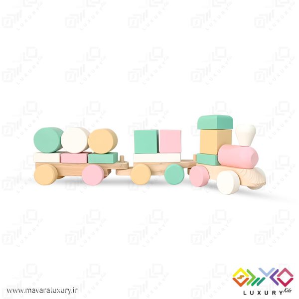 اسباب بازی پازل قطار چوبی مونته سوری با رنگ ساده MKT06 - تصویر 17