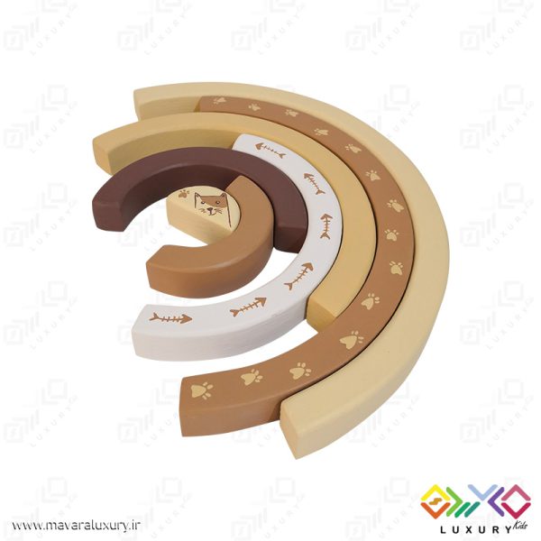 اکسسوری اتاق کودک پازل رنگین کمان چوبی 7 رنگ با طراحی MKT01 - تصویر 5