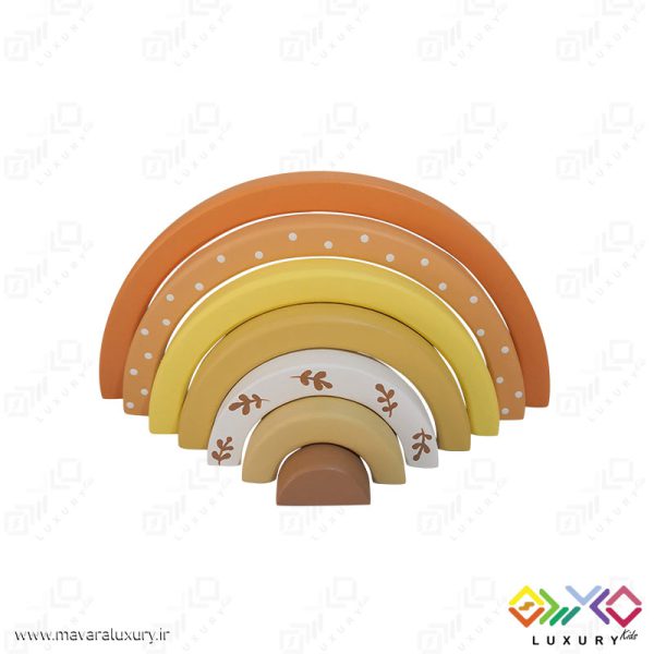 اکسسوری اتاق کودک پازل رنگین کمان چوبی 7 رنگ با طراحی MKT01 - تصویر 4