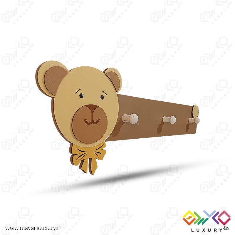 چوب لباسی دیواری اتاق کودک طرح تدی MKids58