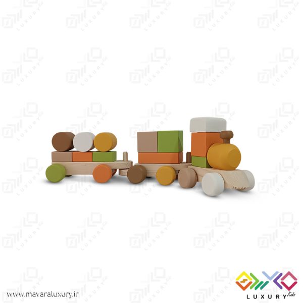 اسباب بازی پازل قطار چوبی مونته سوری با رنگ ساده MKT06 - تصویر 16