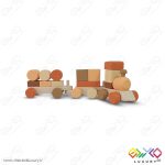 اسباب بازی پازل قطار چوبی مونته سوری با رنگ ساده MKT06 - تصویر 8