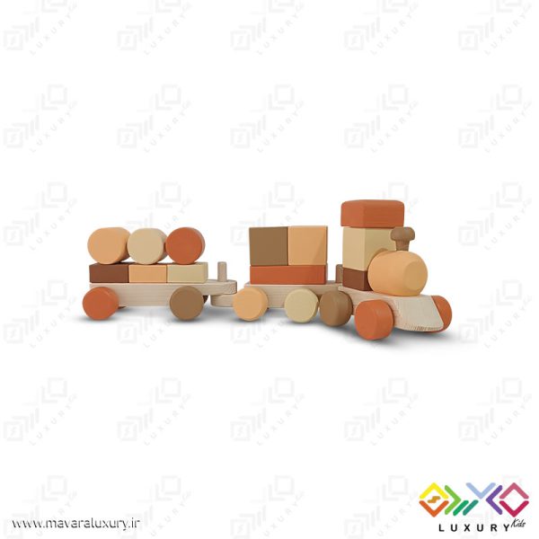 اسباب بازی پازل قطار چوبی مونته سوری با رنگ ساده MKT06 - تصویر 8