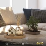 ست سنگی گلدان، جاعودی و جاشمعی طرح کلبه MD045 - تصویر 10