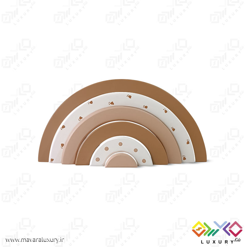 اکسسوری اتاق کودک پازل رنگین کمان چوبی 6 رنگ با طراحی MKT01