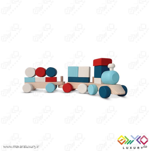 اسباب بازی پازل قطار چوبی مونته سوری با رنگ ساده MKT06 - تصویر 4