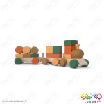 اسباب بازی پازل قطار چوبی مونته سوری با رنگ ساده MKT06 - تصویر 2
