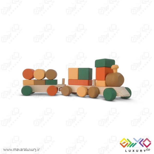 اسباب بازی پازل قطار چوبی مونته سوری با رنگ ساده MKT06 - تصویر 2