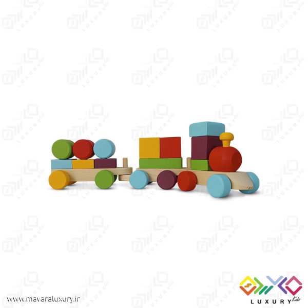 اسباب بازی پازل قطار چوبی مونته سوری با رنگ ساده MKT06 - تصویر 24