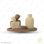 مجموعه 4 عددی گلدان و جاعودی سنگی به همراه مجسمه تزئینی MD047 - تصویر 4