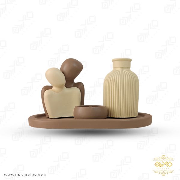 مجموعه 4 عددی گلدان و جاعودی سنگی به همراه مجسمه تزئینی MD047 - تصویر 4