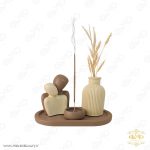 مجموعه 4 عددی گلدان و جاعودی سنگی به همراه مجسمه تزئینی MD047 - تصویر 5