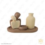 مجموعه 4 عددی گلدان و جاعودی سنگی به همراه مجسمه تزئینی MD047 - تصویر 3