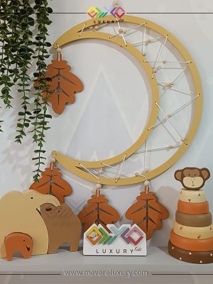 ست اکسسوری اتاق کودک با تم رنگی آجری و قهوه ای و کرم