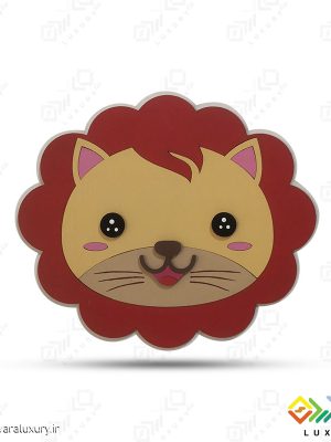 استیکر چوبی اتاق کودک مدل شیر جنگل