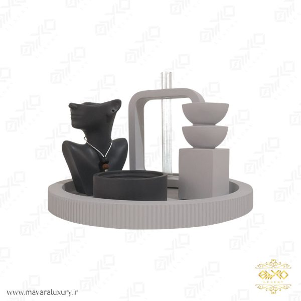 ست سنگی گلدان، جاشمعی، جاعودی طرح پیکره MD052 - تصویر 5