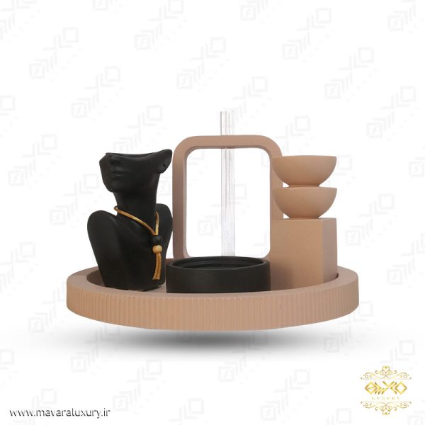ست سنگی گلدان، جاشمعی، جاعودی طرح پیکره MD052 - تصویر 6