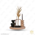 ست سنگی گلدان، جاشمعی، جاعودی طرح پیکره MD052 - تصویر 3
