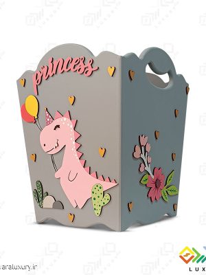 سطل زباله اتاق کودک سری پرنسس طرح دایناسور MKids72